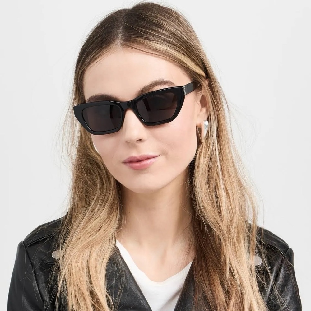 Saint Laurent SLM117 001 Sunglasses Silver Metal ASIAN FIT - Picture 3 of 5